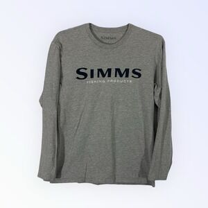 SIMMS SHIRT MENS SMALL LONG SLEEVE GRAY COTTON‎